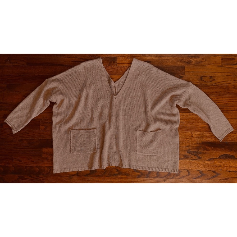 Boho chic oversized crop wool blend knit sweater